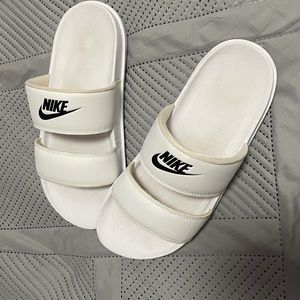 Kids White Nike Slides